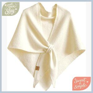 Wool Blend Knitted Shawl Wrap Cape Cardigan Scarf All Seasons